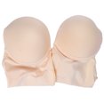 thumbnail image 3 of Mujeres Brasier bodysuit tummy control de una pieza Deep V Masajeadores cuello push up Cuerpo forma breve color piel M, 3 of 8