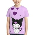 thumbnail image 4 of Sanrio Kuromi Kids T-Shirt 3d Printed Graphic T-Shirts Boys And Girls Short Sleeve Shirts For Youth Kids X-Small, 4 of 6