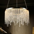 thumbnail image 6 of 16" Modern Crystal LED Chandelier with Adjustable Height and Color Temperature (3000K–6000K), Luxury Ceiling Light for Living Room, Dining Room, Bedroom, 6 of 10