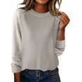 thumbnail image 2 of Women's Fashion Casual Solid Color Round Neck Split Hem Raglan Sleeve Long Sleeve Sweater, Comfortable and Chic, Great for Everyday Wear and Seasonal Activities,Camel,2XL, 2 of 5