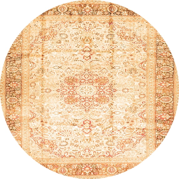 Ahgly Company Indoor Round Persian Orange Traditional Area Rugs, 6' Round