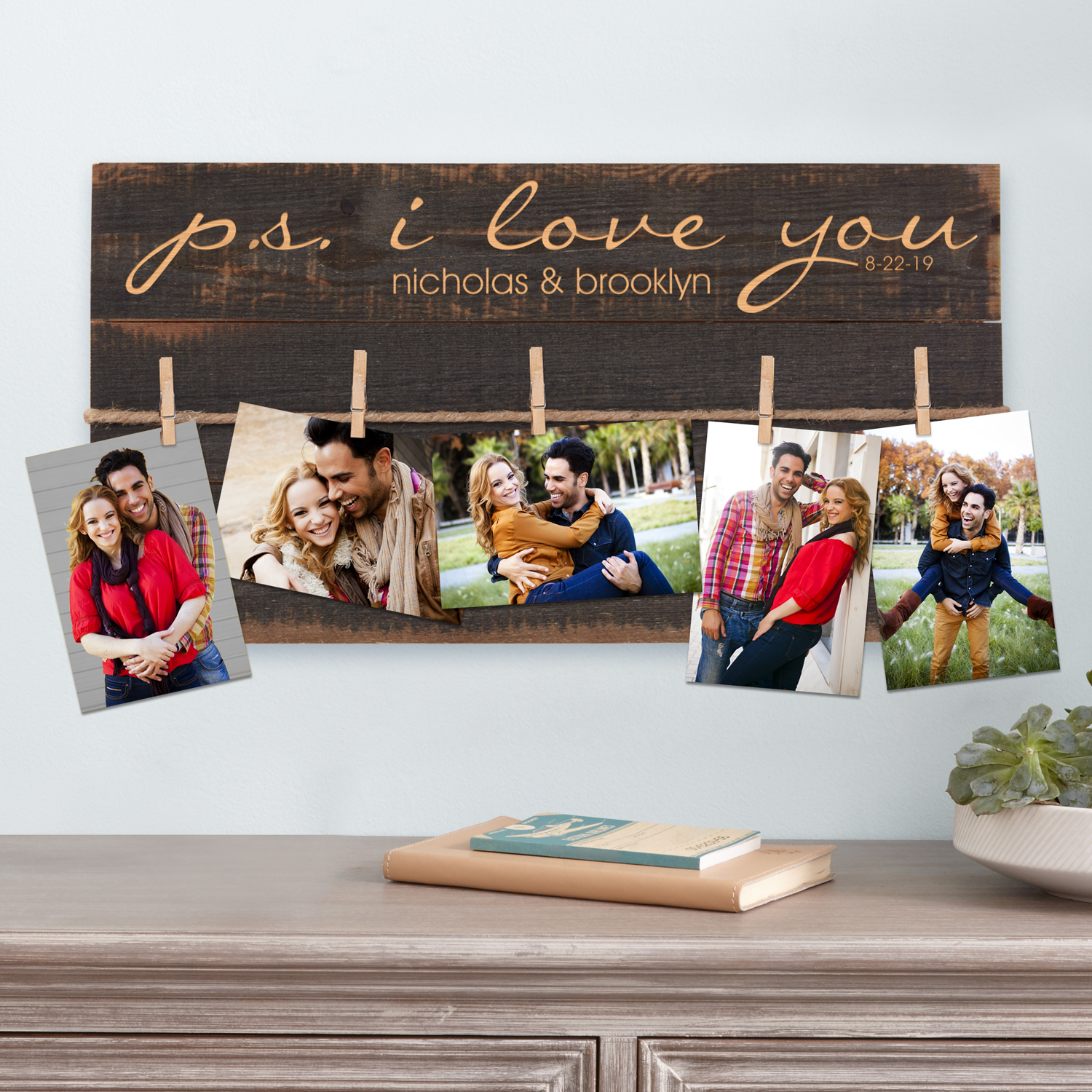 Valentines Day Gift Home Decor PS I Love You Wall Sign 7 x 7 inch