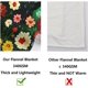 thumbnail image 4 of Manta de franela con diseño de gato negro, 50 x 60 pulgadas, 340 g/m², acogedora, ligera, gruesa, con flores verdes, para cumpleaños, para mujeres, hombres y niños, dormitorio, sala de estar, sofá,, 4 of 4