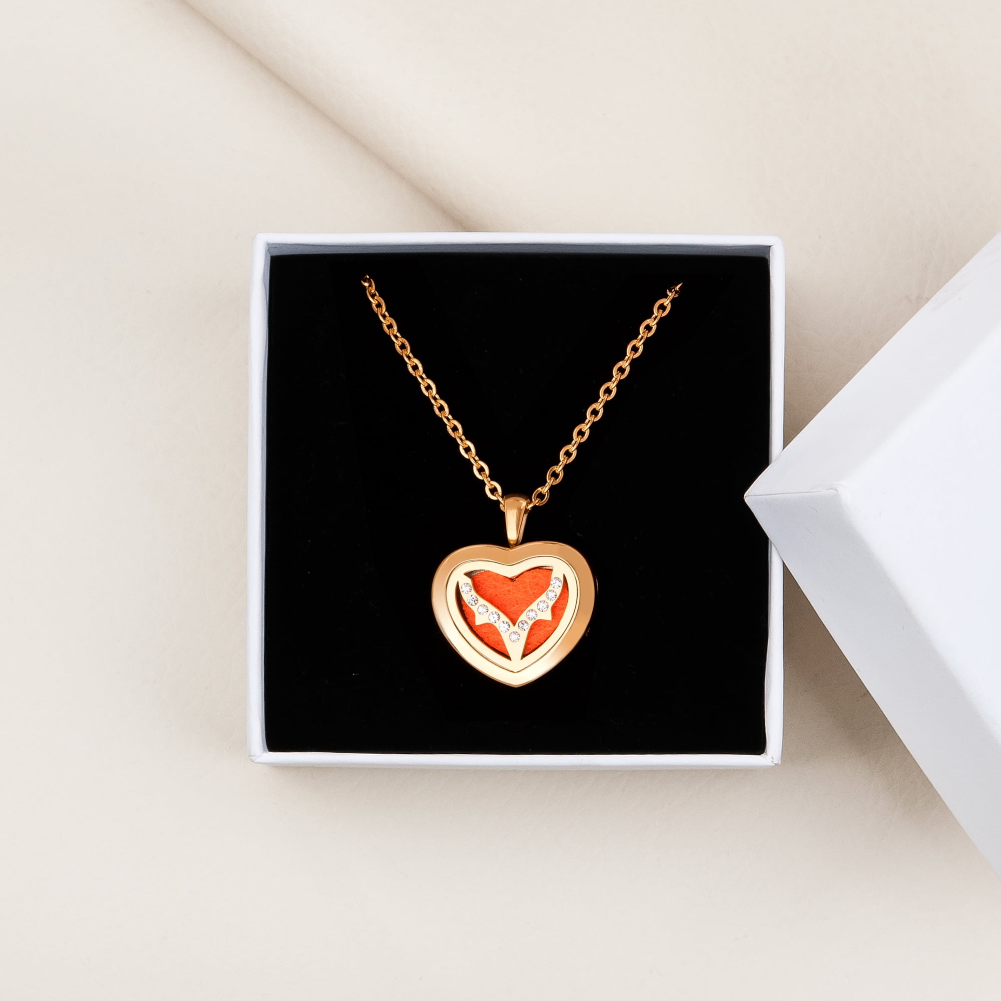 Anavia Aromatherapy Gift for Her Essential Oil Diffuser Necklace, Aromatherapy Necklace, Aromatherapy Oil Lockets, Diffuser Lockets, Aromatherapy Jewelry, Diffuser Jewelry, With Gifts Box-[Gold]