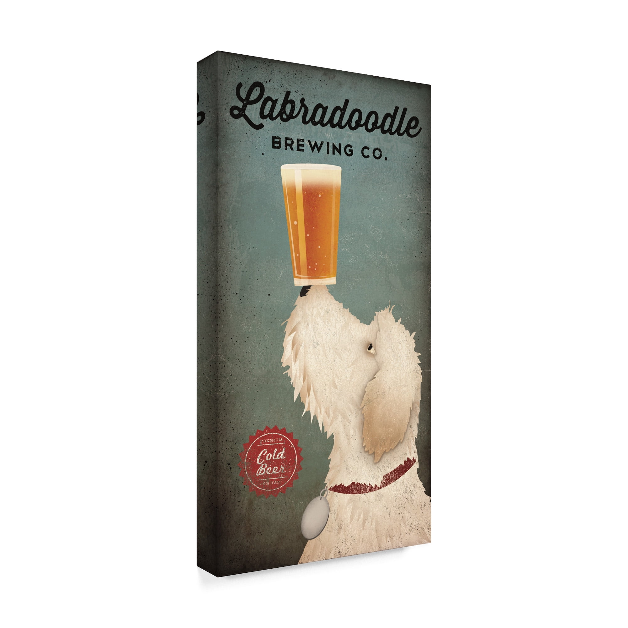 Trademark Fine Art 'Labrdoodle Brewing' Canvas Art by Ryan Fowler