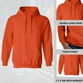 thumbnail image 5 of Wire Delight Men’s Hoodie, Heavy Blend Casual Pullover Hooded Sweatshirt with Pouch Pocket, Orange, 3XL, 5 of 5
