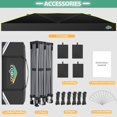 thumbnail image 2 of COBIZI 10x20 Pop up Canopy Tent Easy up Canopy for Outside Instant Portable Waterproof Party Canopy Tent for Summer Beach Garden Party Camping Outside with Air Vent,Reflective Strip,4 Sandbags,Black, 2 of 8