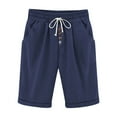 thumbnail image 2 of Aqestyerly Women's Linen Drawstring Capris - Solid Color Summer Casual Pants (7), 2 of 8