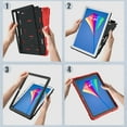 thumbnail image 6 of Dteck for Walmart Onn 10.1 Inch 3rd Gen Case 2022 with Built in Kickstand, Heavy Duty Kids-Friendly Hybrid Shockproof Rugged Protective Cover for Onn 10.1" 2022 Model 100071485,Red + Black, 6 of 8