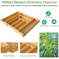 Pipishell Bamboo Expandable Drawer Organizer for Utensils Holder, Adjustable Cutlery Tray, Wood Drawer Dividers Organizer for Silverware, Flatware - image 2 of 6