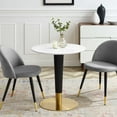 thumbnail image 2 of Dining Table, Round, Wood, Metal Steel, Gold White, Modern Contemporary Urban Design, Kitchen Room Cafe Bistro Restaurant Hospitality, 2 of 5