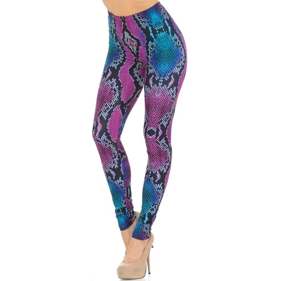 Creamy Soft Pink and Blue Snakeskin Extra Small Leggings - USA Fashionâ„¢ (XSmall One Size,Fuchsia)