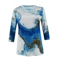thumbnail image 2 of DEELLEEO Clearance Deals Womens Spring Print Mid-Length Sleeve Crew-Neck Casual Tee Tops, 2 of 6