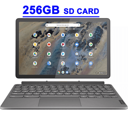 Lenovo IdeaPad Duet 3 Chromebook Premium Tablet 11" 2K 2000x1200 IPS Touch (400nits Glossy Anti-fingerprint) Qualcomm 8-core Snapdragon 7c Gen 2 8GB RAM 128GB eMMC + 256GB SD Card w/Pen & Keyboard