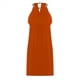 thumbnail image 3 of Vestido Halter de Crochet con Hombros Descubiertos para Mujer, Sin Mangas, con Cuello Halter Metálico y Mangas de Encaje Recortadas Color Naranja XXL, 3 of 5