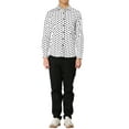 thumbnail image 2 of Unique Bargains Men's Long Sleeve Button Slim Polka Dots Shirt 42 White, 2 of 7
