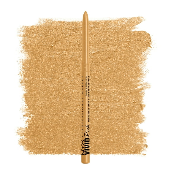 NYX Professional Makeup Mechanical Eye Pencil, Vivid Rich Mechanical, Creamy Retractable Eyeliner - Amber Stunner, Gold Eyeliner