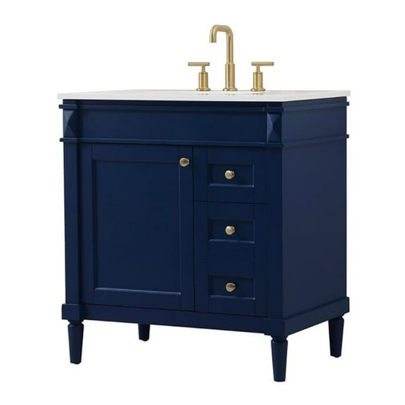 Elegant Lighting Vf31832 Bennett 32" Free Standing Single Basin Vanity Set - Blue