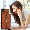thumbnail image 5 of Allytechgroup for iPhone 8 Plus/7 Plus Wallet Case with 5 Cards Holders, Detachable Hand Strap & Shoulder Lanyard RFID Blocking Shockproof Protective Phone Case for Girls Women, Brown, 5 of 8