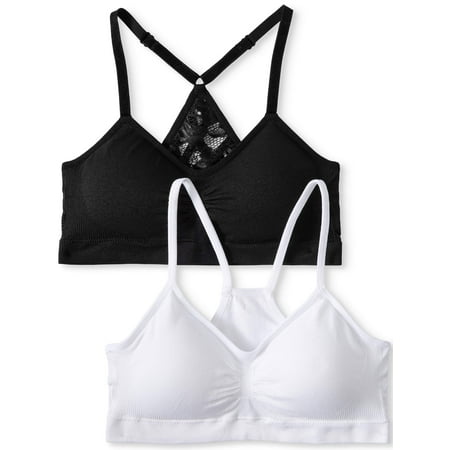 2 Seamless Support Bras - Women's Alexa 2 Pack Seamless Lace Racerback Bra
