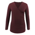 thumbnail image 4 of Jchiup Maternity Shirt Side Button and Ruched Long Sleeve Tunic Nursing Tops, 4 of 6