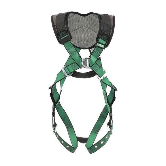 Msa Safety Fall Protection Harness,XL,Tongue Buckle 10206094