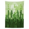 thumbnail image 3 of Ambesonne Music Tablecloth Rectangular Table Cover, Band Performing on the Stage, 60"x84", Green Dark Green Green, 3 of 4
