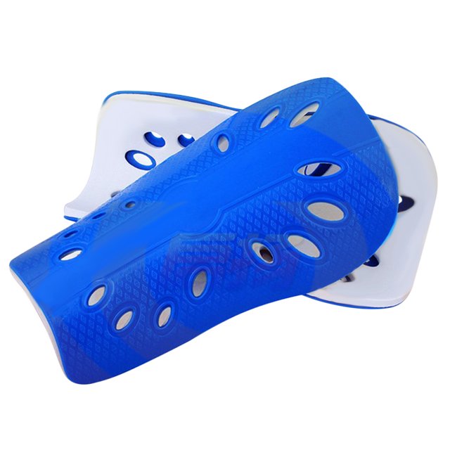 2 Pcs Coussinets de Protection pour Tibias de Soccer Doux Respirant pour Hommes Femmes Enfants Bleu