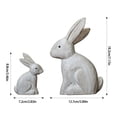 thumbnail image 3 of 2Pieces Handcarved Wooden Bunnies Decorations Rabbits Figurines Ornaments for Easters and Springtimes Home Accent Gift, 3 of 8