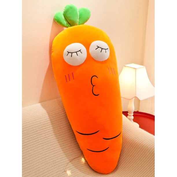 Peluche de zanahoria para niños, almohada Kawaii para dormir, bonita muñeca de zanahoria, juguete de peluche para niños, regalo de cumpleaños