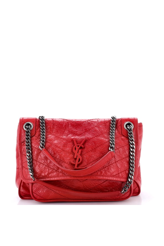 Pre-Owned Niki Chain Flap Bag Matelasse Chevron Leather Medium By Rebag
