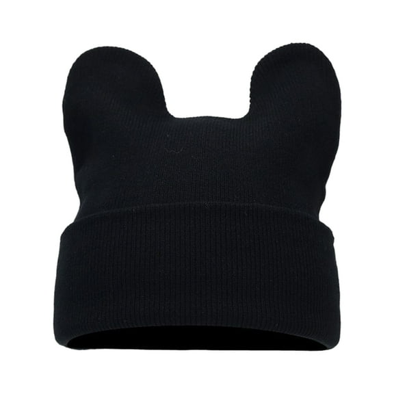 HGYCPP Winter Knit Cow Ear Hat Solid Color Design Keep Warm Hat Windproof Hat for