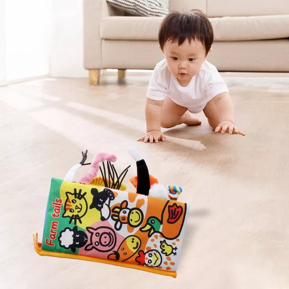 Libro de tela suave Yotijar Granja para bebés 22.5x12cm 5 páginas juguetes de aprendizaje