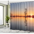 thumbnail image 5 of Ambesonne Nautical Shower Curtain, Sunset on Lake Tahoe, 69"Wx84"L, Orange Blue, 5 of 5