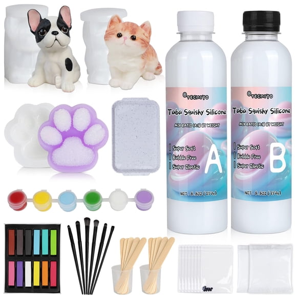 Kit para Hacer Squishy TECMIYO Taba con Silicona Líquida de 530 ml
