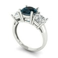 thumbnail image 2 of Three-Stone Engagement Ring for Women - 2.5ct Natural London Blue Topaz in 18K White Gold Promise Ring, 2 of 6