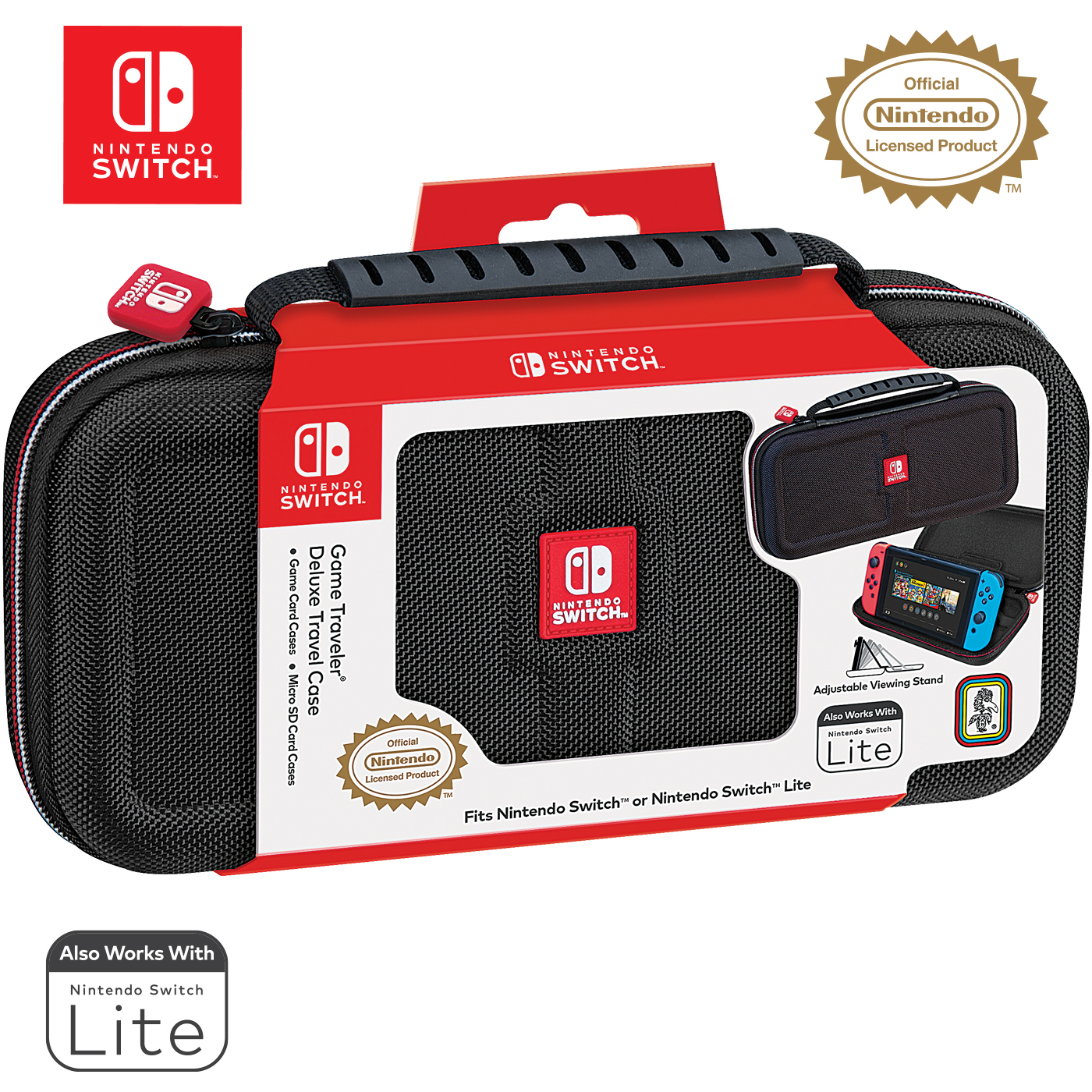 RDS Industries - Nintendo Switch and Nintendo Switch Lite, Black Video Game Traveler Deluxe, Video Game Travel Carrying Case - image 2 of 9
