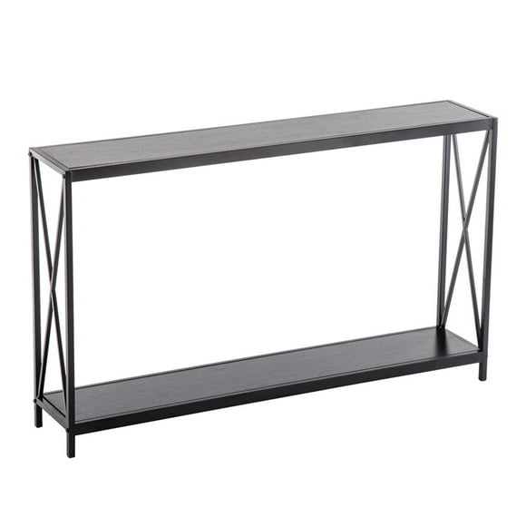 CNKOO ” Console Table Metal Frame Sideboard Board Smooth Surface Entryway Table for Indoor Black”