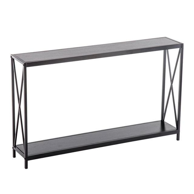 ” Table Console Cadre en Métal Buffet Planche Surface Lisse Table d'Entrée pour Intérieur Noir”