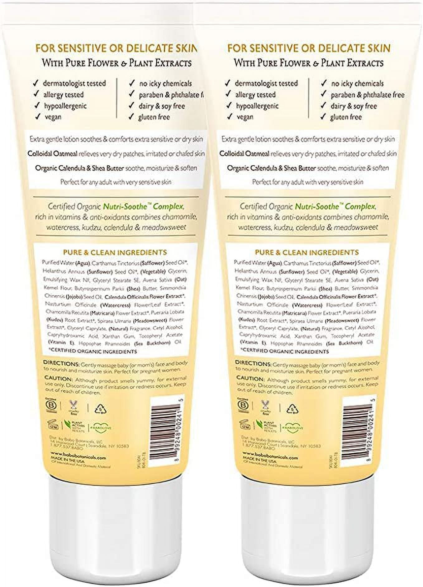 BABO Botanicals Moisturizing Oat & Calendula Body Lotion – Lightly Scented Hydration for Dry or Sensitive Skin – Gentle for Baby, Toddler, Kids & Family – Vegan – 8 oz 2 Pack