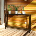 thumbnail image 5 of 43 Inch Console Table, 2-Tier Narrow Console Sofa Side Table for Entryway Hallway Living Room, Premium Entryway Furniture for Hallway, Living Room, Foyer, Corridor, Office, in Black, Retro & Gray, 5 of 8