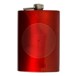 8oz RED Circle Triangle Design Flask 8oz RED Circle Triangle Design Flask