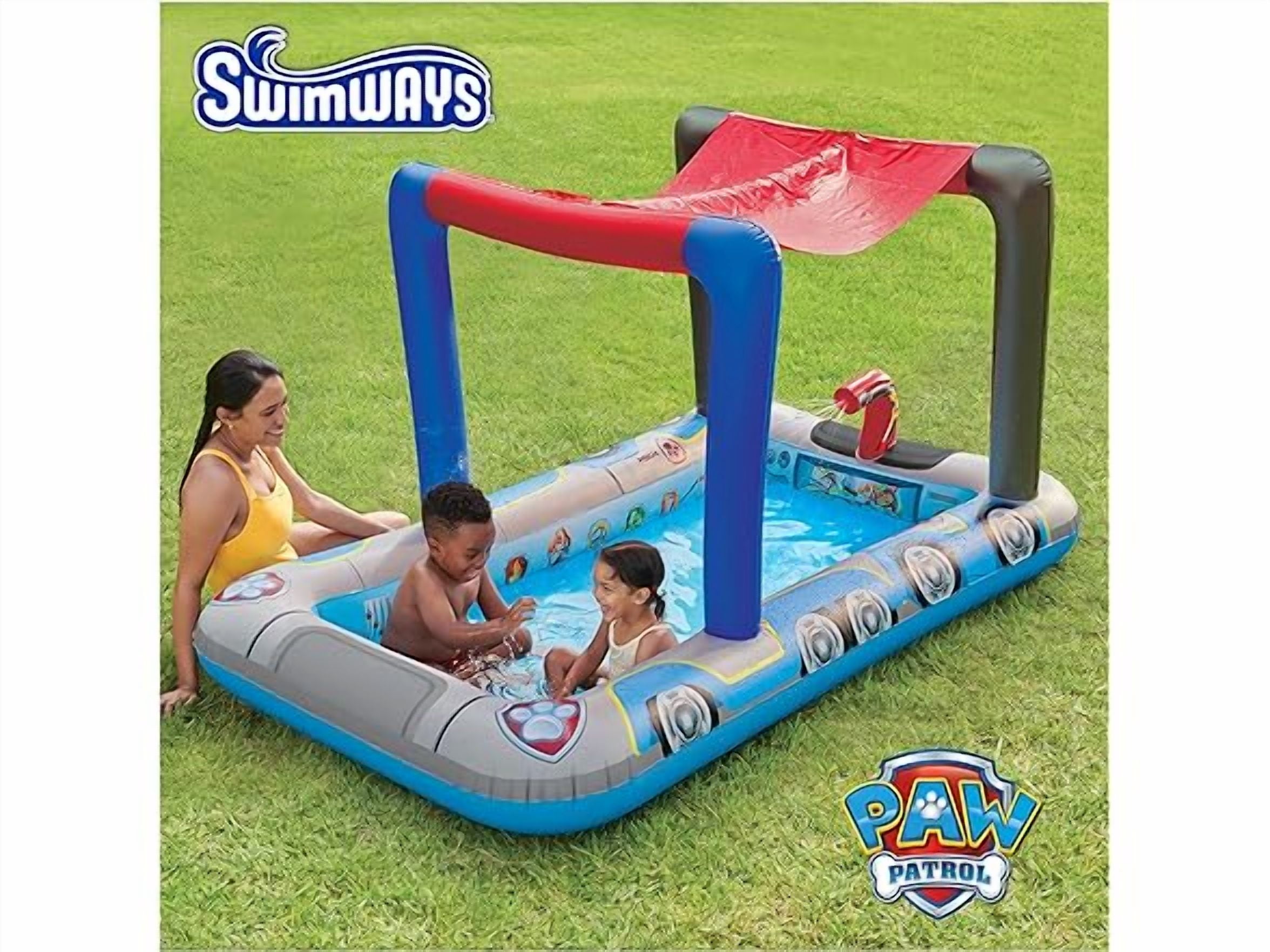 SwimWays Paw Patrol Pool Patroller Deluxe Inflatable Above-Ground Pool & Canopy