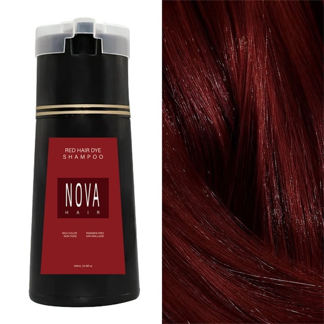 Nova Hair Dye Shampoo, Nova Hair Instant Dye Shampoo,Quick,Easy,and Safe Hair Color Solution with Gray Coverage-Ammonia-Free, Hair Color Shampoo for Gray Hair Women and Men