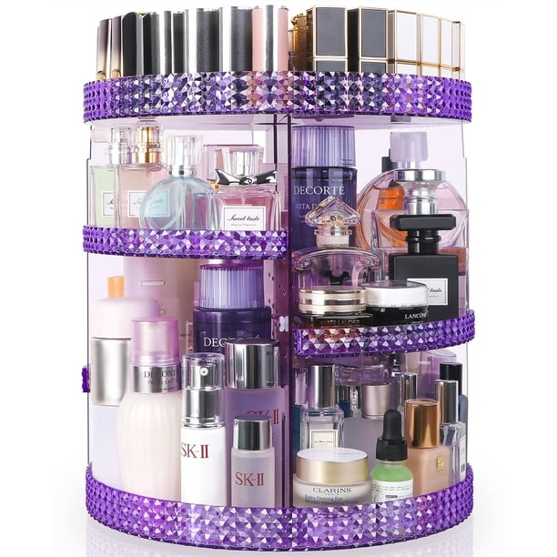 Organizador de maquillaje HEMTROY con rotación de 360°, capacidad extra grande