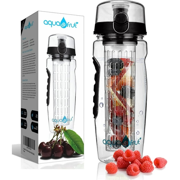 AquaFrut 32oz Fruit Infuser Water Bottle (Black)