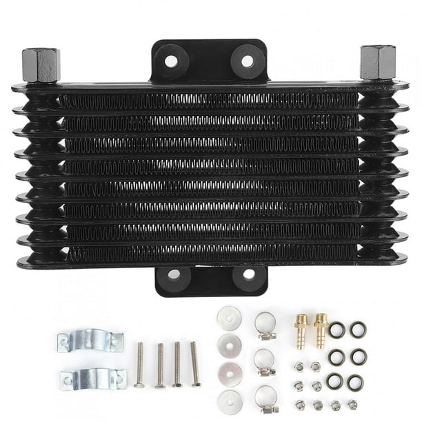 Radiador de refrigeración del enfriador de aceite del motor negro de 8 filas Universal para motocicleta de 125-250CC Dirt Bike ATV Jadeshay A