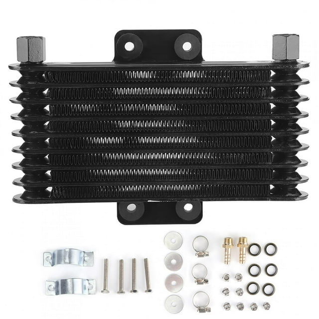 Radiador de refrigeración del enfriador de aceite del motor negro de 8 filas Universal para motocicleta de 125-250CC Dirt Bike ATV Jadeshay A