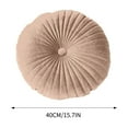 thumbnail image 4 of Kbndieu Round Throw Pillows 16 inch Pumpkin Pleated Pillow Decorative Round Floor Pillows Cushion for Living Room Sofa Bed (Coffee), 4 of 5