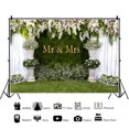 thumbnail image 2 of SUNOLIFE White Floral Wall Backdrop Banner lawn Wedding Mr Mrs Photo Background Banner 7x5ft, 2 of 3